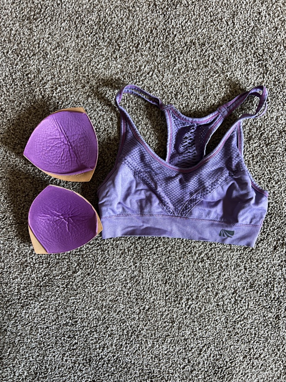 Crochet Purple Sports Bra with Removable Cups